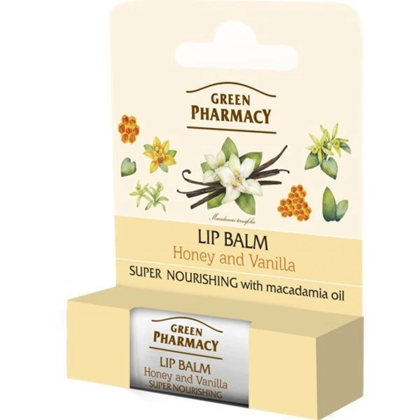 Green Pharmacy, balsam do ust, miód i wanilia, intensywnie odżywczy, SPF 10, 3,6g