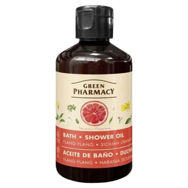 Green Pharmacy, olejek do kąpieli i pod prysznic, ylang-ylang i sycylijska pomarańcza, 250ml