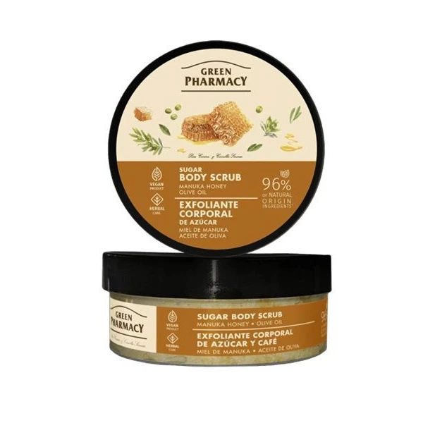 Green Pharmacy, peeling cukrowy do ciała, miód manuka i oliwa z oliwek, 200ml