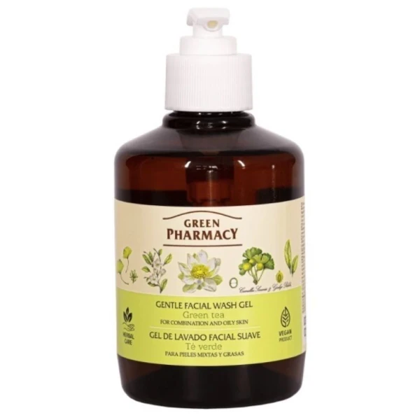 Green Pharmacy, żel do mycia twarzy, zielona herbata, 270ml