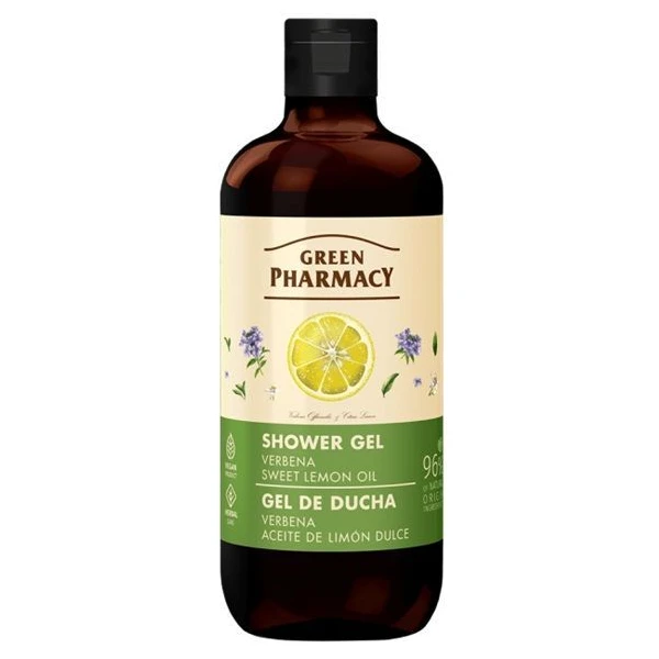 Green Pharmacy, żel pod prysznic, werbena i olejek ze słodkiej cytryny, 500ml