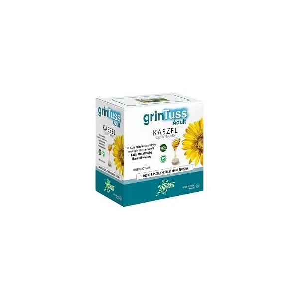 GrinTuss Adult, kaszel suchy i mokry, 20 tabletek do ssania