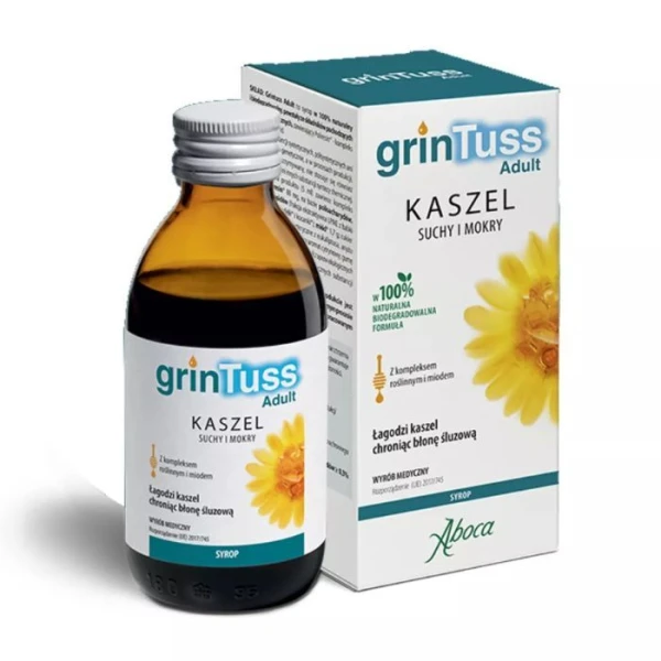 GrinTuss Adult, kaszel suchy i mokry, syrop, 180g