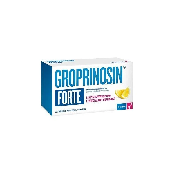 [DATA - 2026-11-30] Groprinosin Forte 1000mg, granulat, smak cytrynowy, po 1 roku życia, 30 saszetek