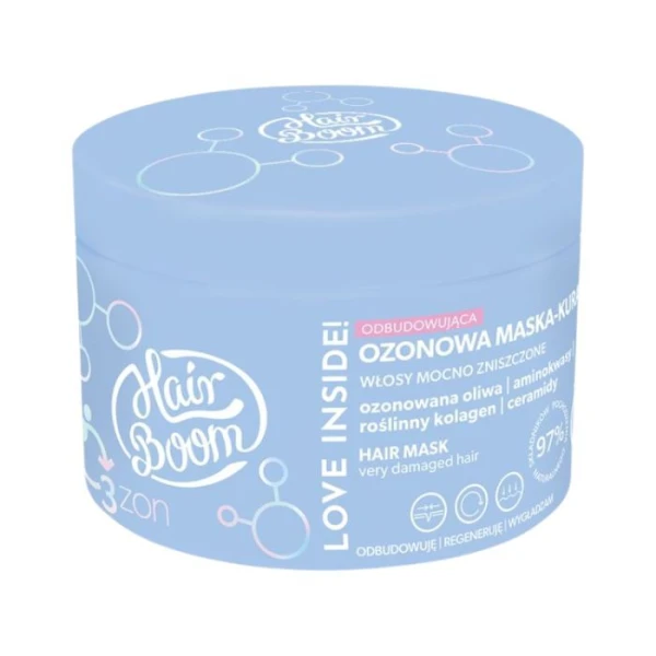 HairBoom O3zon Love Inside, ozonowa maska - kuracja, włosy mocno zniszczone, 225ml
