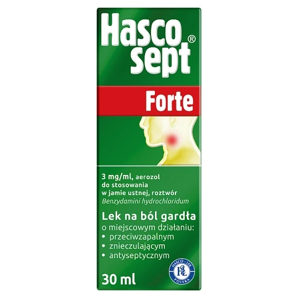 Hascosept Forte 3mg/ml, aerozol do stosowania w jamie ustnej, 30ml