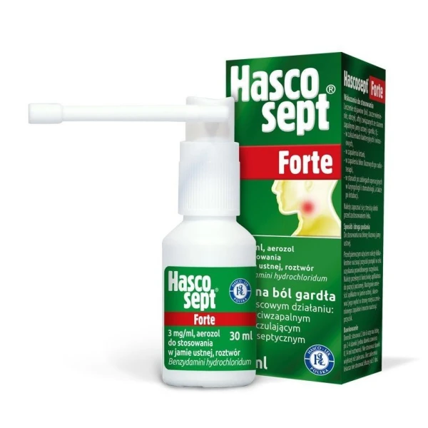 Hascosept Forte 3mg/ml, aerozol do stosowania w jamie ustnej, 30ml