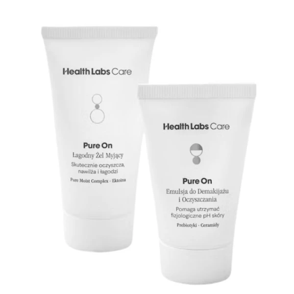 Health Labs Care, Pure On, łagodny żel myjący, 30ml + emulsja do demakijażu, 20ml
