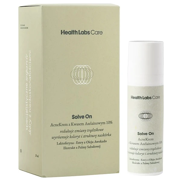 Health Labs Care, Solve On Acne, krem z kwasem azelainowym 10%, 30ml