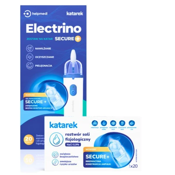 HelpMedi Electrino Secure+, zestaw do aspiracji, 1 opakowanie