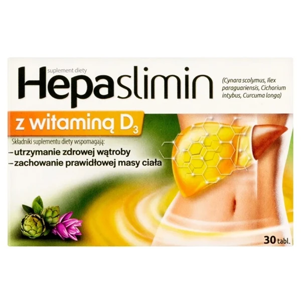 Hepaslimin z witaminą D3, 30 tabletek