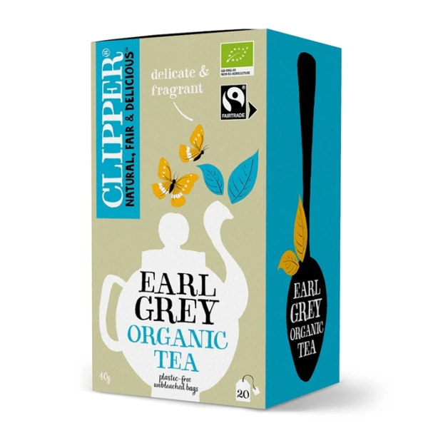 Clipper, herbata czarna Earl Grey Fair Trade, 20 saszetek