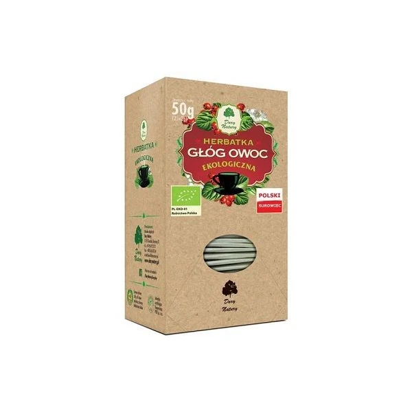 Herbatka owoc głogu, ekologiczna, 25 saszetek