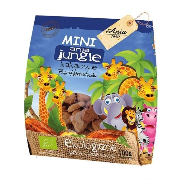 Herbatniki kakaowe, Mini Jungle, 100g