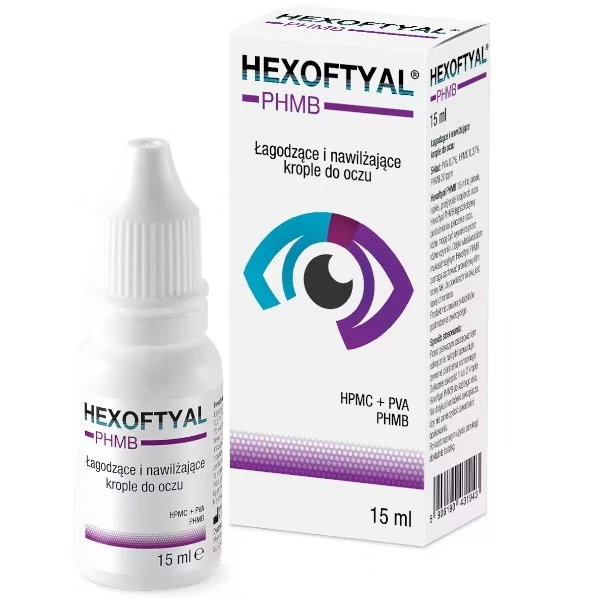 Hexoftyal PHMB, łagodzące i nawilżające krople do oczu, 15ml