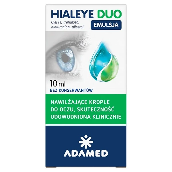 Hialeye Duo, krople nawilżające do oczu, emulsja, 10ml