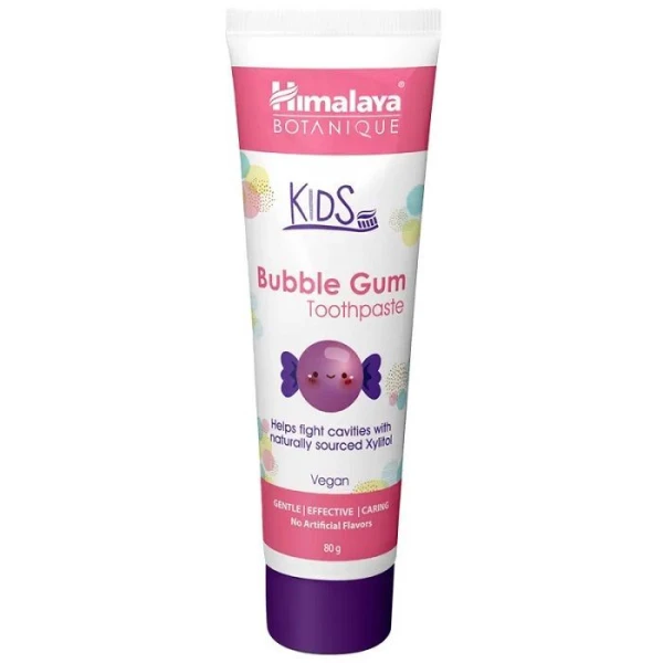Himalaya Botanique Kids, pasta do zębów dla dzieci, Bubble Gum, bez fluoru, 80g