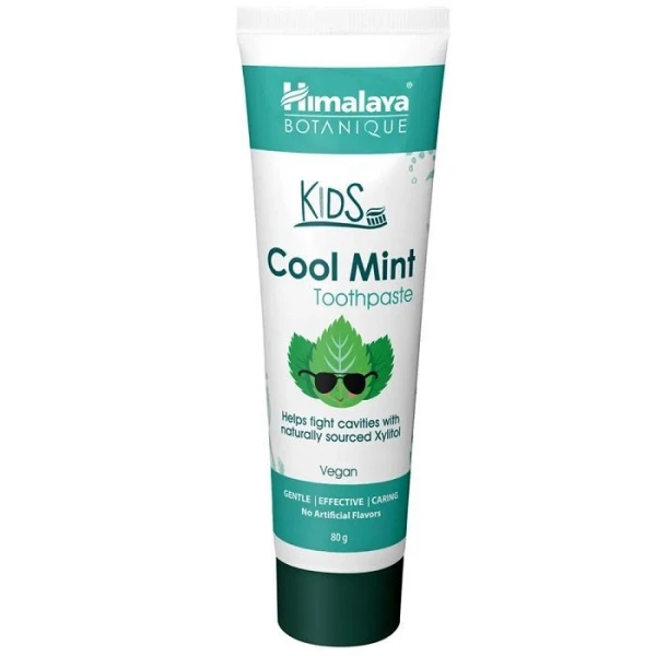 Himalaya Botanique Kids, pasta do zębów dla dzieci, Cool Mint, bez fluoru, 80g
