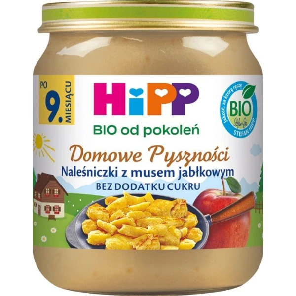 [DATA - 2026-10-31] Hipp, Domowe pyszności, naleśniczki z musem jabłkowym, Bio, po 9 miesiącu, 200g