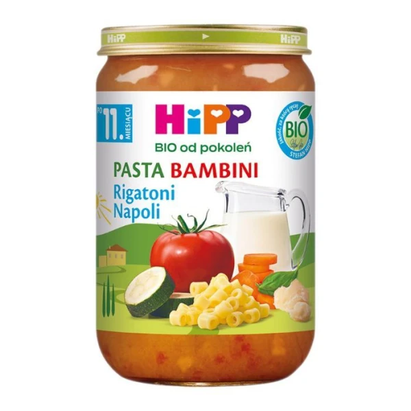 Hipp, Pasta Bambini, Rigatoni Napoli, po 11 miesiącu, 220g