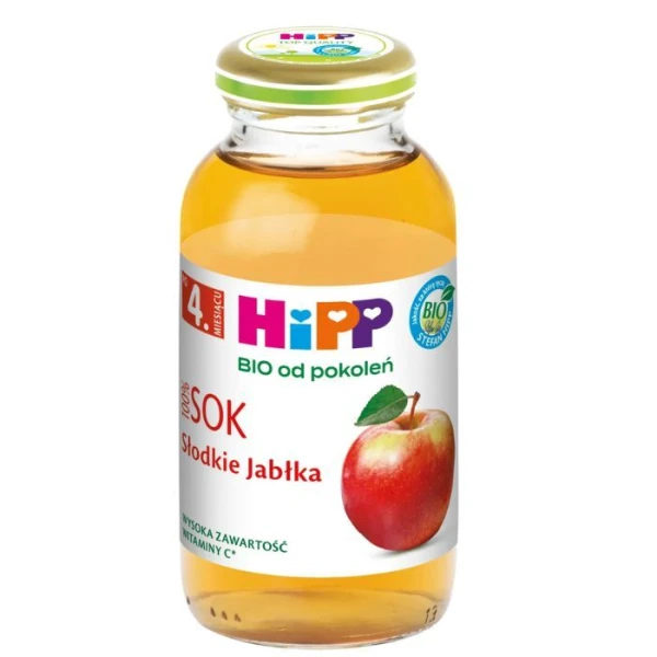 Hipp Sok 100% Bio, słodkie jabłka, po 4 miesiącu, 200ml