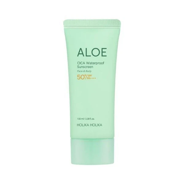 Holika Holika Aloe Cica Waterproof Sunscreen, wodoodporny, przeciwsłoneczny żel do twarzy i ciała SPF50+, 100ml