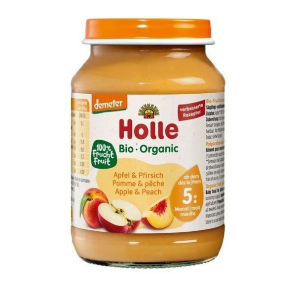 Holle, jabłko-brzoskwinia, Bio, po 5 miesiącu, 190g