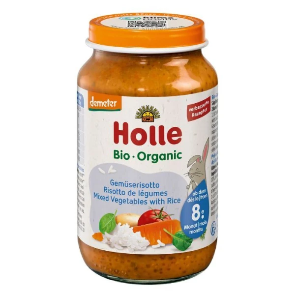 Holle, warzywa z ryżem, Bio, po 8 miesiącu, 220g