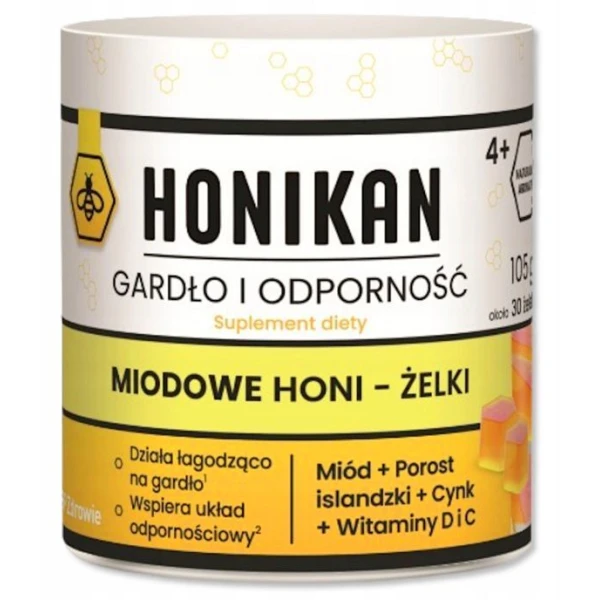 Honikan Gardło I Odporność, żelki, po 4 roku życia, 30 sztuk