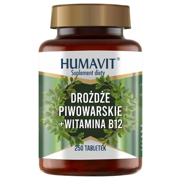 [DATA - 2026-10-31] Humavit, drożdże piwowarskie + witamina B12, 250 tabletek