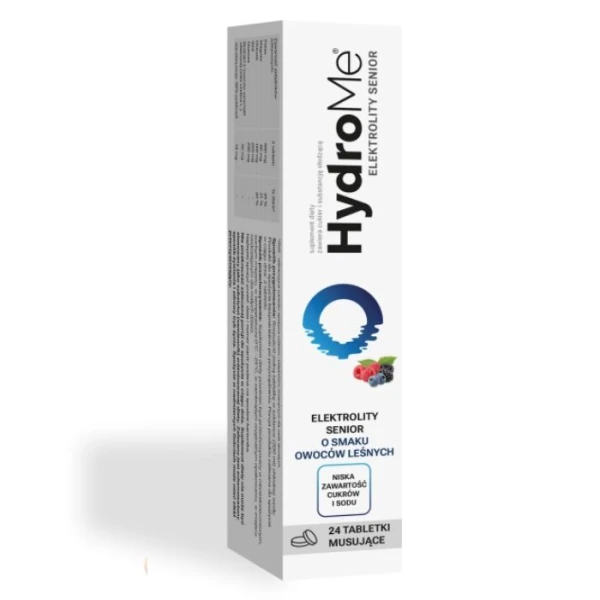 HydroMe, elektrolity Senior, smak owoców leśnych, 24 tabletki musujące