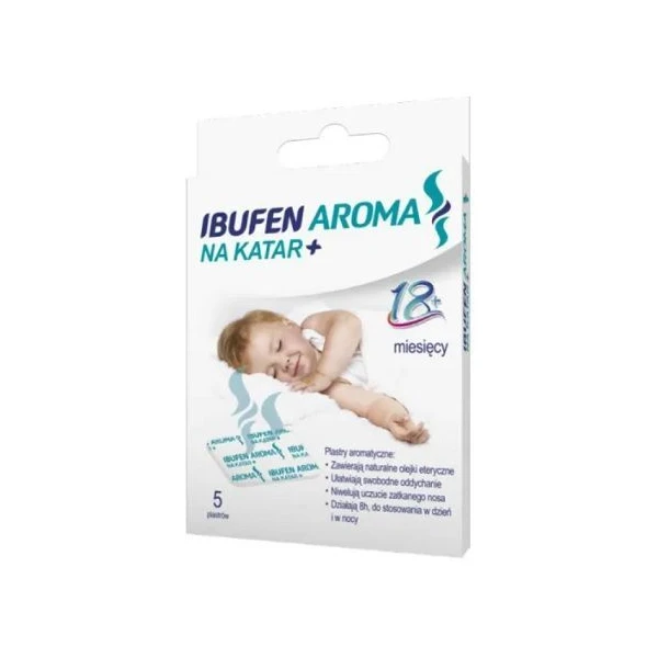 Ibufen Aroma na katar+, plastry aromatyczne, po 18 miesiącu życia, 5 plastrów