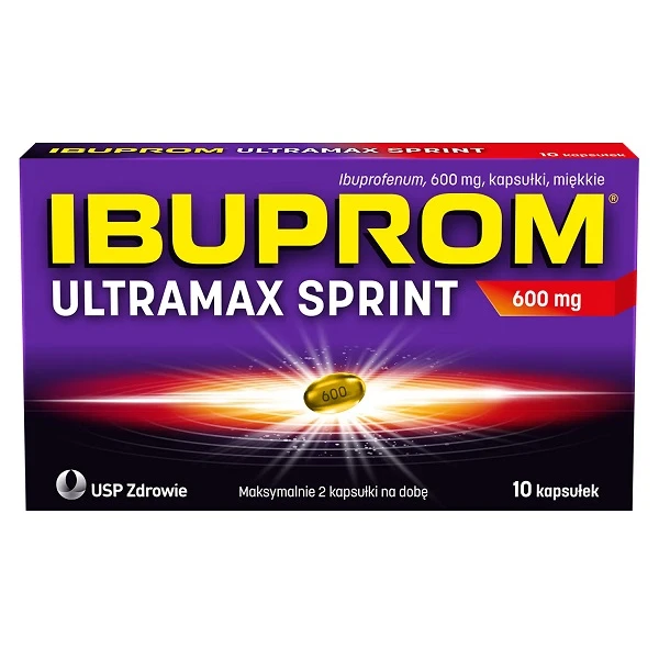 Ibuprom Ultramax Sprint 600mg, 10 kapsułek
