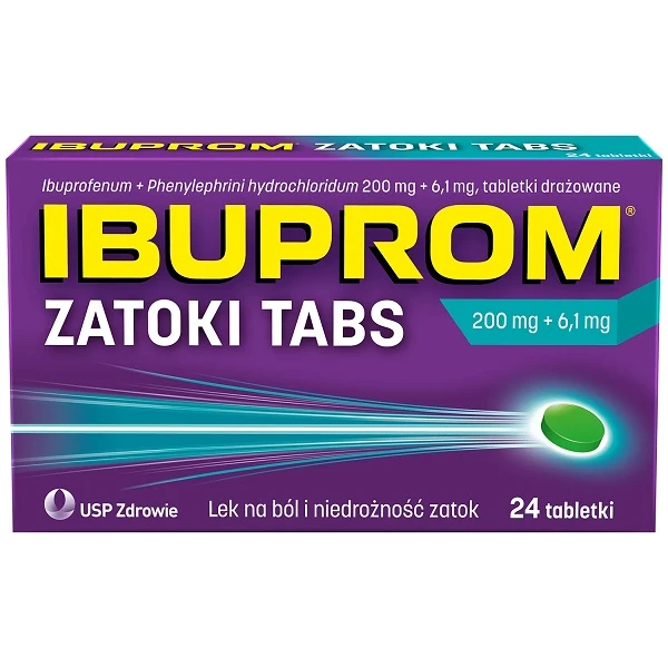 [DATA - 2026-10-31] Ibuprom Zatoki Tabs (200mg+6,1mg), 24 tabletki