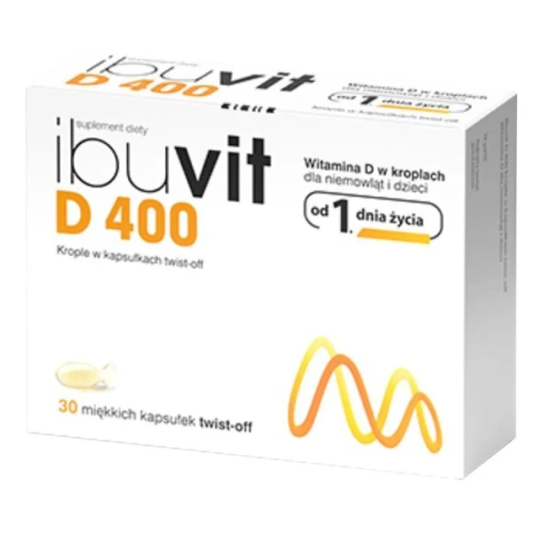 Ibuvit D 400, dla niemowląt i dzieci, 30 kapsułek twist-off