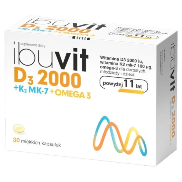 Ibuvit D3 2000 + K2 MK-7 Omega-3, 30 kapsułek