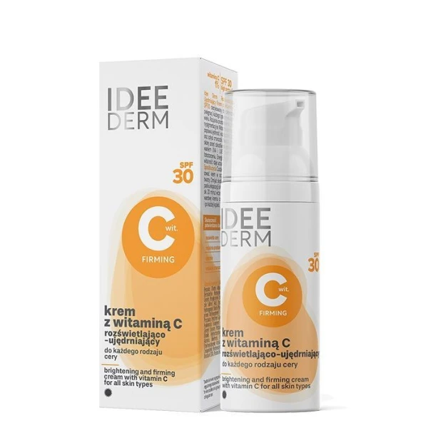 IdeeDerm, rozświetlająco-ujędrniający krem z witaminą C SPF 30, 50ml