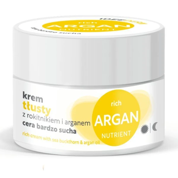 IdeeDerm, tłusty Krem z rokitnikiem i olejem arganowym, cera bardzo sucha, 50ml