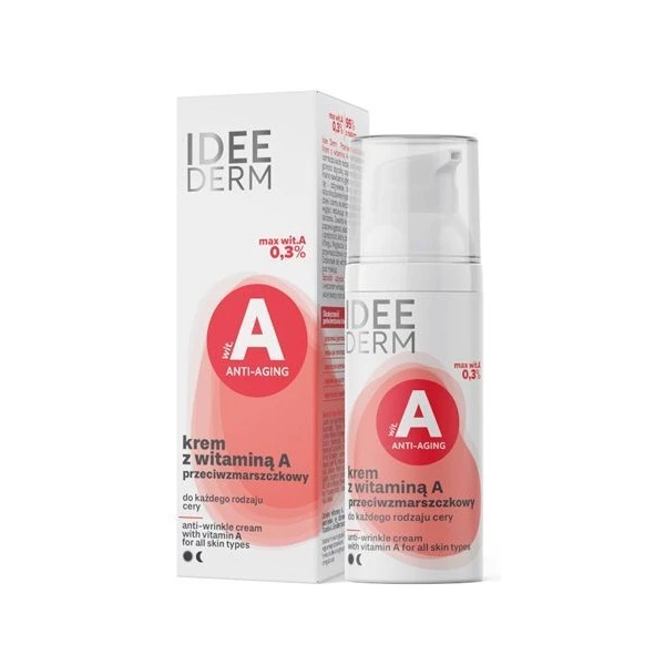 Ideepharm, Idee Derm, przeciwzmarszczkowy krem z witaminą A, 50ml