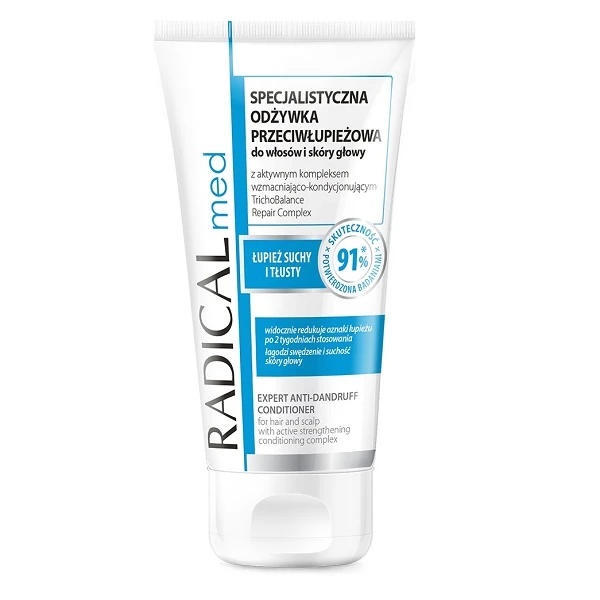 Radical Med, specjalistyczna odżywka przeciwłupieżowa, łupież suchy i tłusty, 200ml