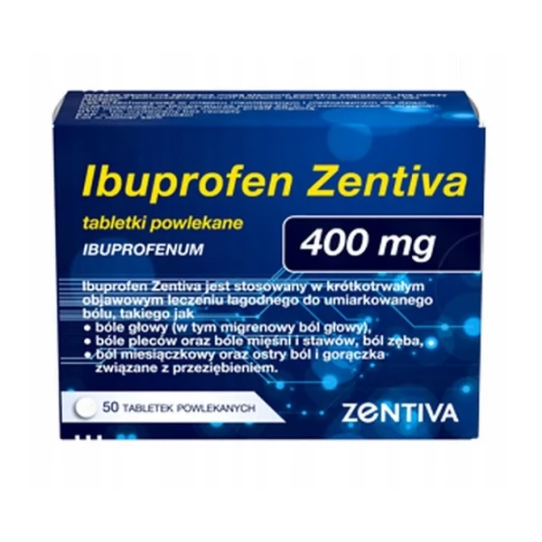 Ibuprofen Zentiva 400mg, 50 tabletek