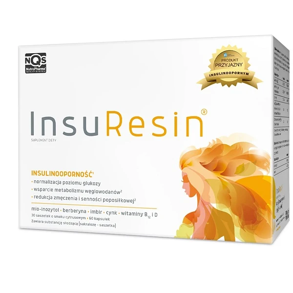 InsuResin, proszek, smak cytrusowy, 30 saszetek + 60 kapsułek