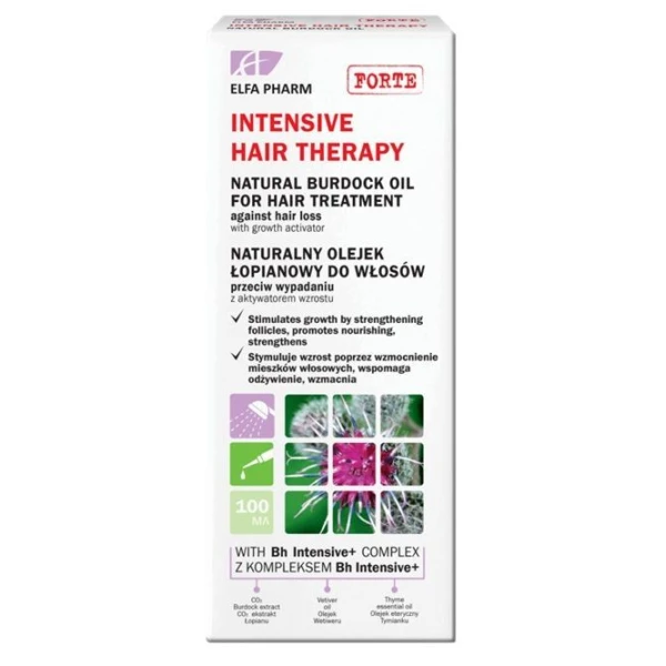 Intensive Hair Therapy, naturalny olejek do włosów z łopianem, przeciw wypadaniu włosów, 100ml