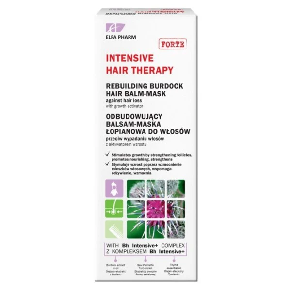 Intensive Hair Therapy, odbudowyjący balsam-maska z łopianem, przeciw wypadaniu włosów, 200ml