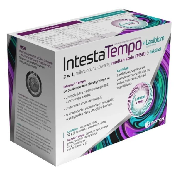 Intesta Tempo, proszek, 5 saszetek + Laxibiom, proszek, 5 saszetek