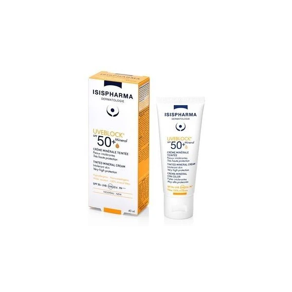 Isis Pharma, UveBlock, koloryzujący krem mineralny do twarzy SPF 50+, 40ml
