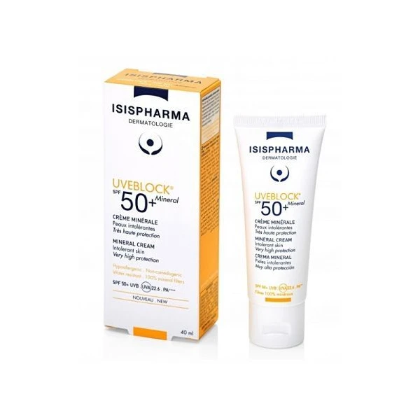 Isis Pharma, UveBlock, krem mineralny do twarzy SPF 50+, 40ml