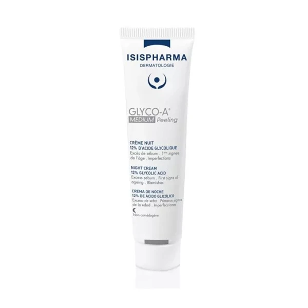 Isis Pharma, Glyco-A, Medium Peeling, krem na noc, z 12% kwasem glikolowym, 30ml