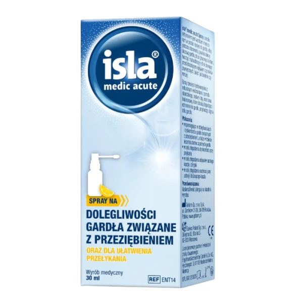 Isla Medic Acute, spray, smak cytrynowy, po 3 roku życia, 30ml