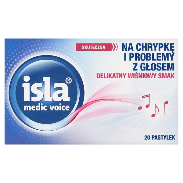 [DATA - 2027-01-31] Isla Medic Voice, smak wiśniowy, 20 pastylek do ssania